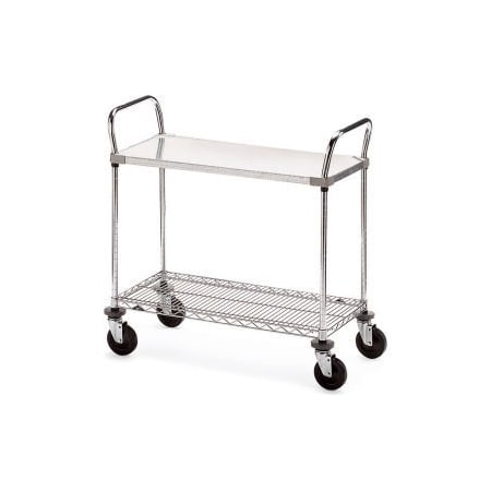 Metro Metro Wire Utility Cart w/2 Shelves, 800 lb. Capacity, 48"L x 24"W x 39-1/2"H 5449000